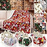 Windkream 6 Pcs Christmas Throw Blankets 40 x 50 Inch Xmas Sherpa Fleece Throw Blanket Christmas Decor and Warm Winter Fuzzy Cozy Holiday Candy Canes Carpet for Gift Home Couch Bed Sofa Xmas Supplies