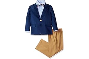 IZOD Boys' 4-Piece Suit Set with Dress Shirt, Bow Tie, Pants, and Jacket