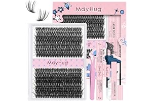 Mayhug Cluster Lashes Kit,60D 80D Lash Clusters Kit,Lash Extension Kits,280pcs Cluster Lashes with Bond and Seal and Eyelashe