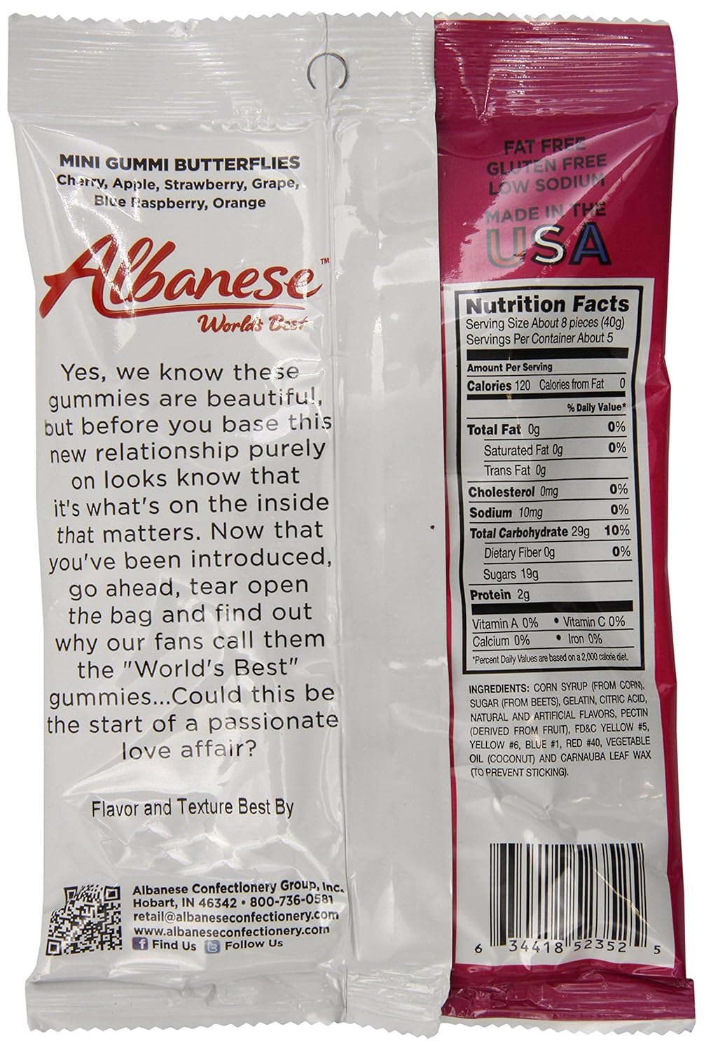 Albanese Gummy Worms Nutrition Nutrition Ftempo