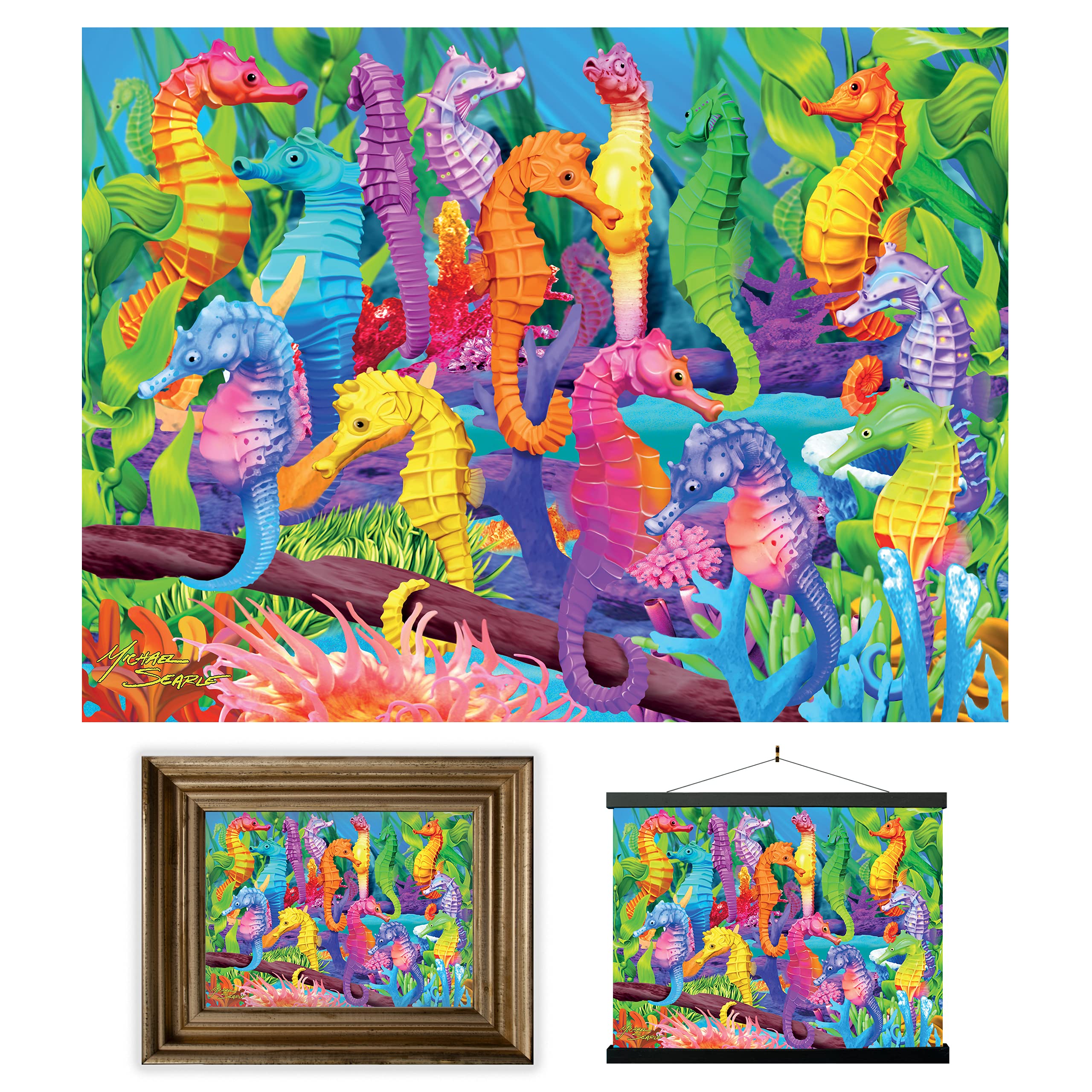 3D LiveLife Lenticular Wall Art Prints - Hilarious Hippocampus from Deluxebase. Unframed 3D Seahorse Poster. A perfect wall filler. Original artwork licensed from renowned artist, Michael Searle — image 1