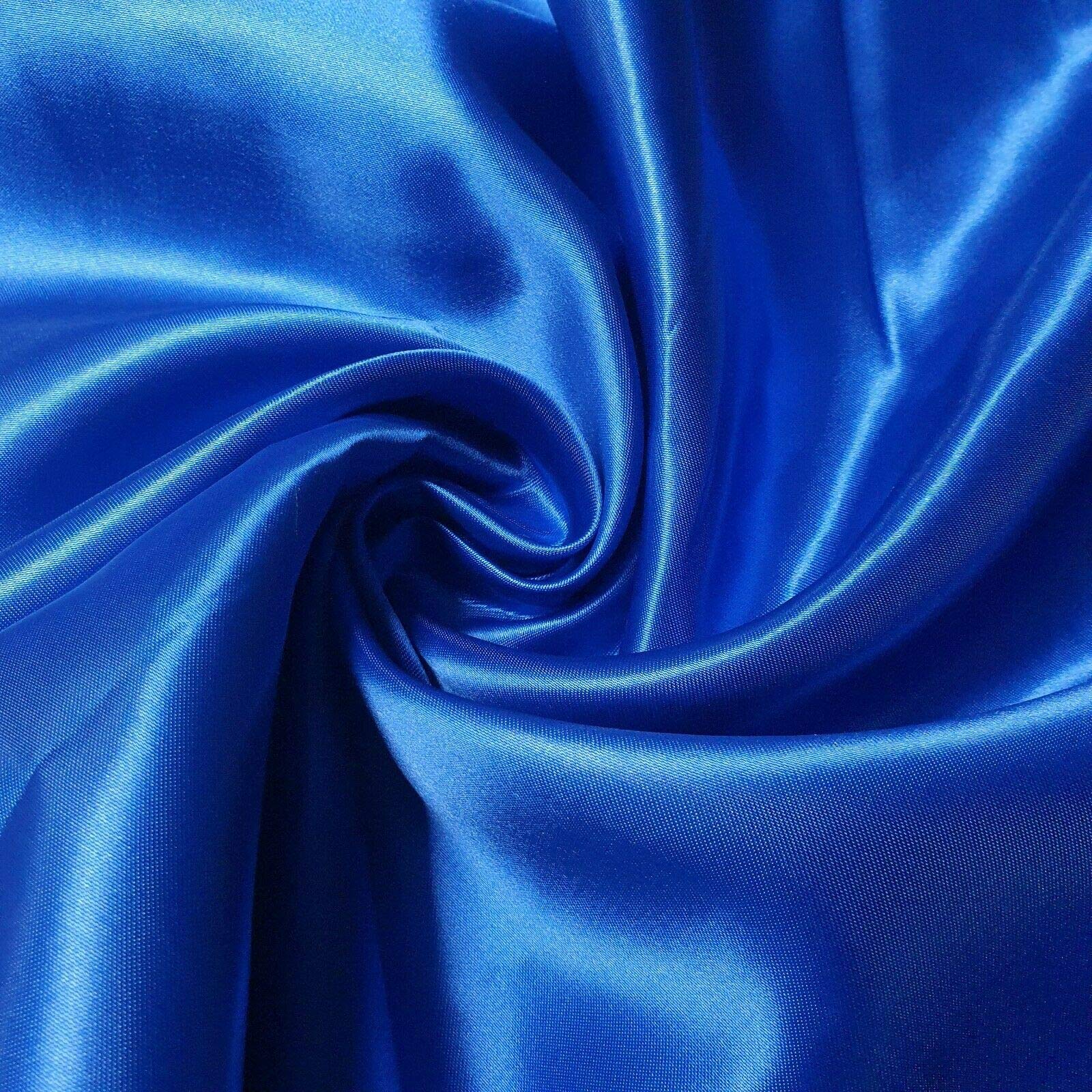 100% Polyester/Poly Silk Silky Satin Fabric, Dressmaking, Wedding, Prom - Dress Craft Fabric Material 58" - 150 cm Wide Sold As 1 Meter Pre - Cut Lengths (Royal Blue)