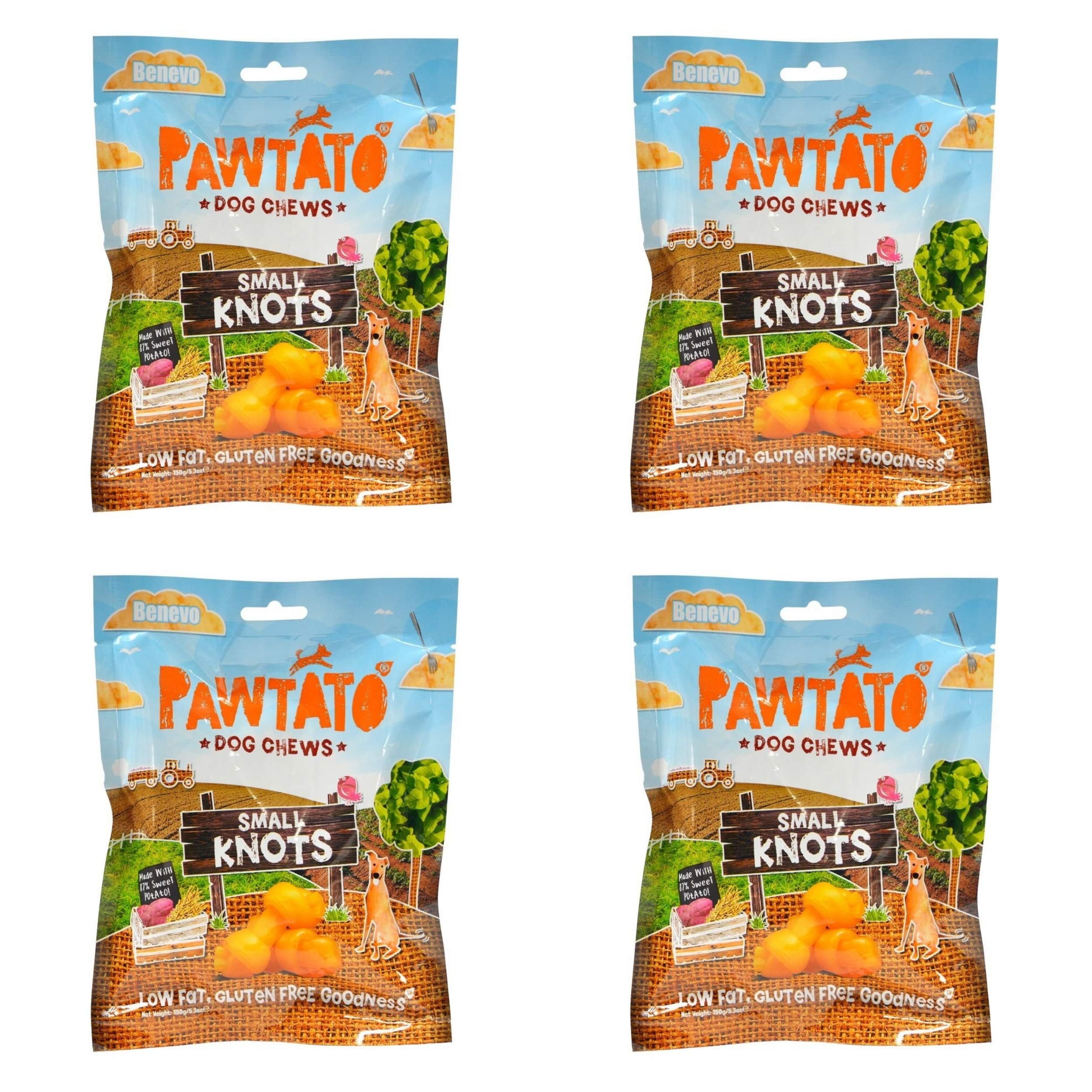 Benevo Pawtato Small Knots Dog Chews, 150g - 4 Pack