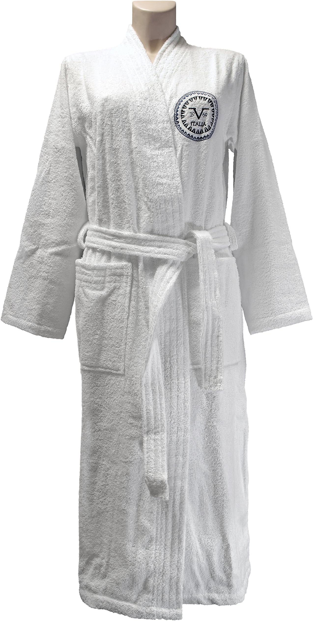 Versace 1969 Bathrobe, Terrycloth, White, Medium-Large