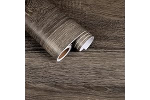 FANCYEASY Thick Brown Wood Contact Paper Waterproof Rustic Textured Wood Grain Peel and Stick Wallpaper Self Adhesive Removab