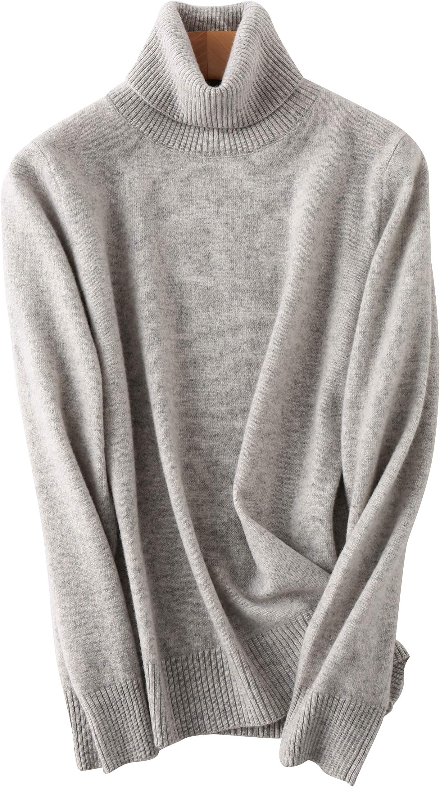 PHELEAD Women's 100% Merino Wool Turtleneck Winter Casual Long Sleeve Knit Jumper Sweater Pullover