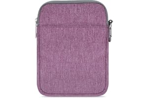 MoKo 6 Inch Kindle Sleeve Case Fits for All-New Kindle 2022, Kindle 10th Gen 2019/Paperwhite 6", Nylon Cover Pouch Bag for Kindle Voyage/Kindle (8th Gen, 2016)/Kindle Oasis 6" E-Reader, Purple