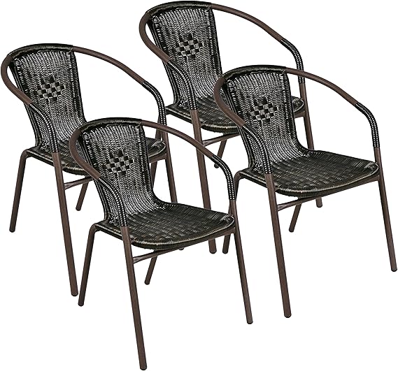 Nexos Bistro chair, stackable poly rattan garden chairs, patio chairs