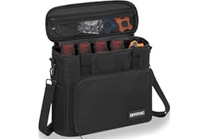 IBVIVIC 4 Slots Wireless Microphone Case with Foam, Microphone Carry Travel Bag with Shoulder Strap Mic Storage Bag for Singing, Karaoke, Party