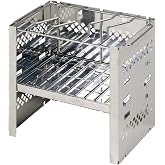 Captain Stag UG-42 Barbecue Stove, 3-in-1, Foldable, Smart Grill, B5 Type, With Bag, 3 Adjustable Levels, Width 10.0 x Depth 7.1 x Height 10.0 inches (255 x 180 x 255 mm)