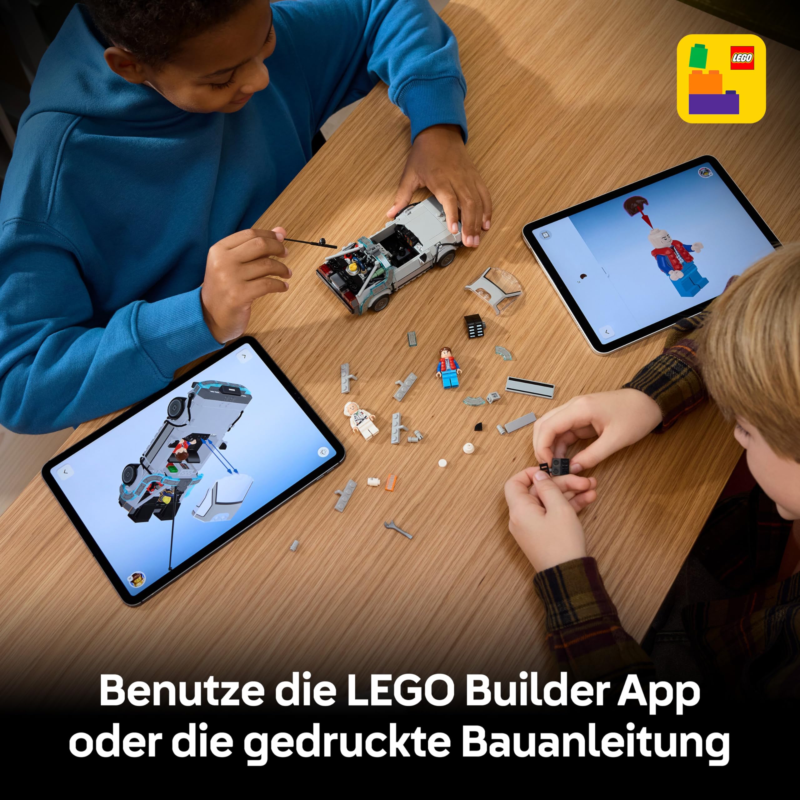 LEGO Speed Champions Zeitmaschine aus Zurück in die Zukunft - Kinder Spielzeug mit Automodell und 2 Minifiguren - Marty McFly und Doc Brown - Kreatives Geschenk für Kinder ab 9 Jahren - 77256 7