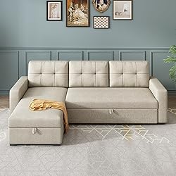 YOPTO L-Shape Reversible Sectional Sleeper Sofa Bed