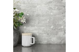 M MOFIT MOFIT Stone Kitchen Backsplash Peel and Stick Tile Stickers Matte Linear Mosaic Wall Panels Bathroom Waterproof(10sheets,Cement Grey)