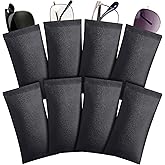 Xuhal 8 Pcs Leather Glasses Case Sunglasses Pouch Eyeglass Case Soft Squeeze Top Portable Travel Glasses Sleeve for Women Men