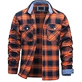 TACVASEN Mens Flannel Shirt Long Sleeve Plaid Shirts Cotton Lightweight Casual Button Down Work Shirt with 2 Pockets