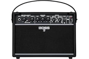 BOSS Katana-Mini X | Powerful 10-Watt Mini Amplifier for Electric, Acoustic & Bass | Tube Logic Design | Custom 5” Speaker | Versatile Sounds & Dual Effects | Bluetooth | Built-in Rechargeable Battery