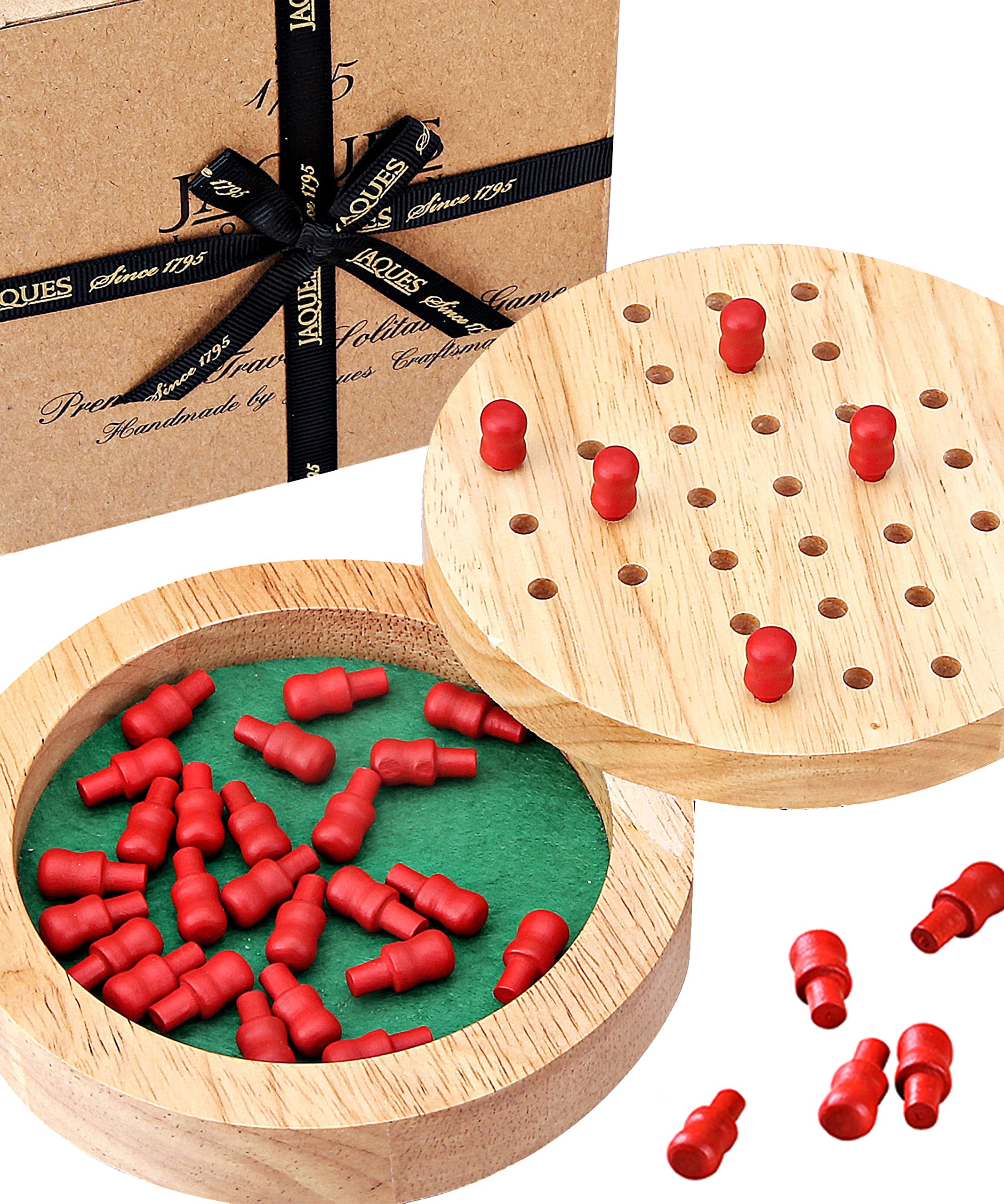 Jaques of London Solitaire Board Game | Wooden Travel Games | Pocket Games | Since 1795