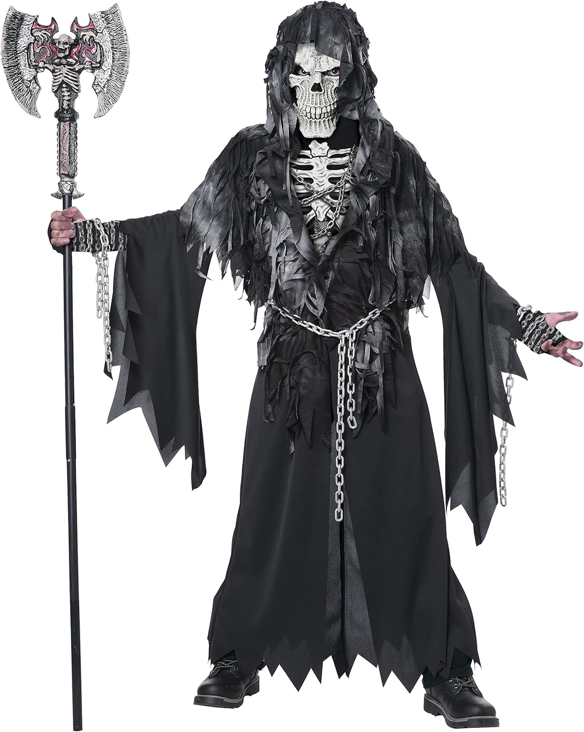 Amazon Com California Costumes Kids Boys Grim Reaper Skeleton Halloween Costume Toys Games