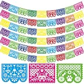 Irenare 6 Packs 108 ft Dia De Los Muertos Pet Decorations Banners | Day of the Dead Pet Papel Picado Dia De Los Muertos Dog Butterfly Hanging Garland for Mexican Party Fiesta Decor Supplies