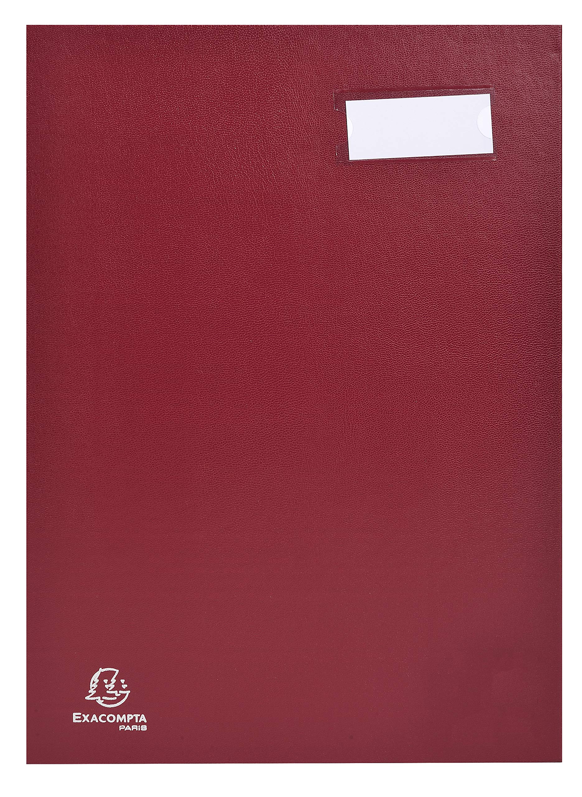 Exacompta - Ref 57025E - Signature Book - 240 x 350mm in Size, Suitable for Holding A4 Documents, 20 Compartments, Expandable Spine, 300gsm Pink Card Interior - Red