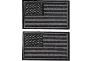 J.CARP 2 Pieces Tactical USA Flag Patch - Black & Gray American Flag US United States of America Military Uniform Emblem Patches