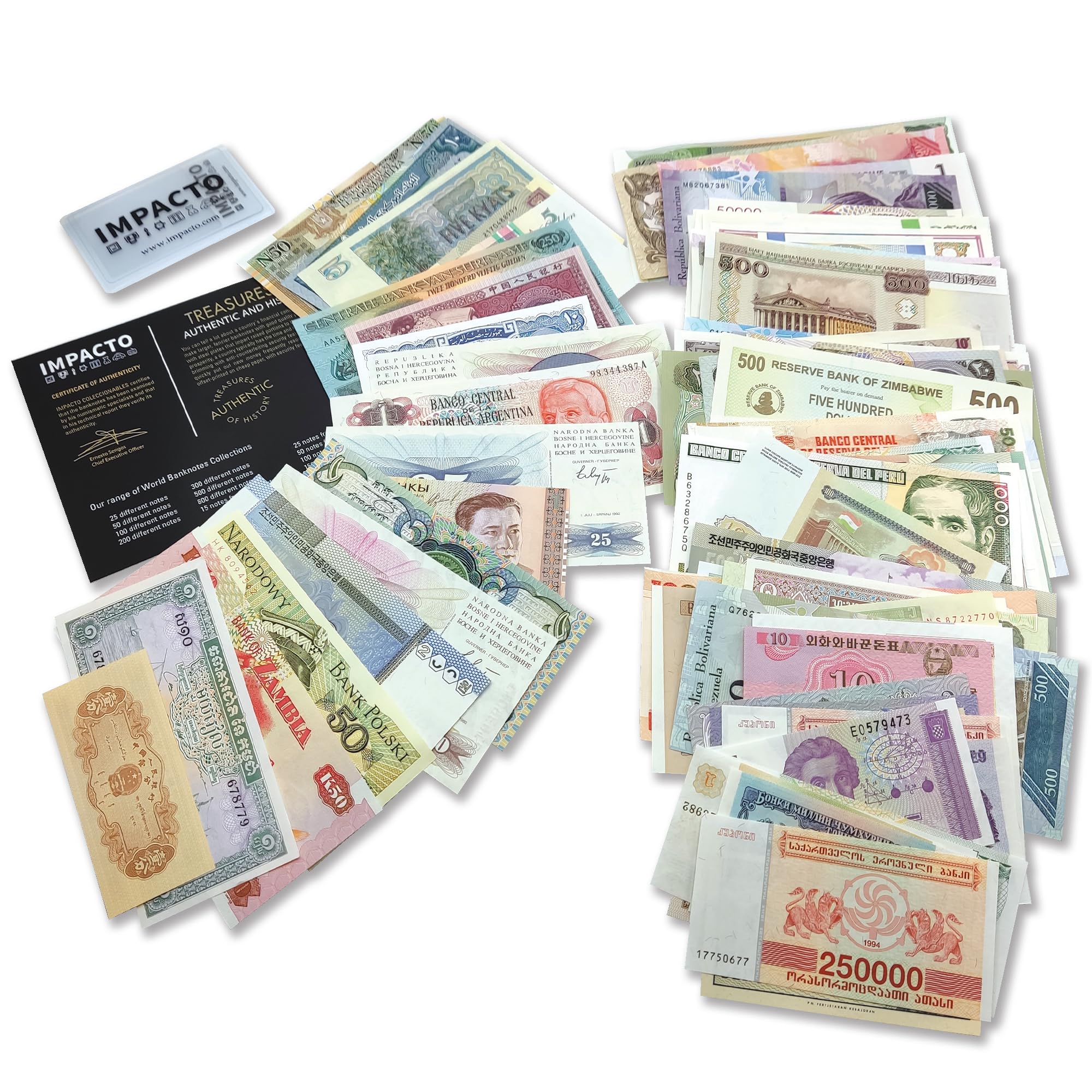 IMPACTO COLECCIONABLES World Banknotes - 100 Different Banknotes from more than 30 Countries, Uncirculated Rare Banknotes