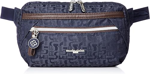 Amazon Co Jp マリ クレール ボヤージュ ウエストバッグ レディース ウエストポーチ ジャガード ネイビー シューズ バッグ