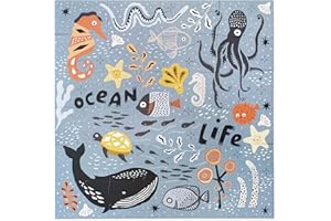 Wee Gallery Ocean Floor Puzzle - Jumbo Jigsaw Floor Puzzle for Toddlers - Sensory Toys Promoting Cognitive & Motor Development - Sustainable Learning Toys for Kids - (24 Pieces, 2 x 2 Feet)