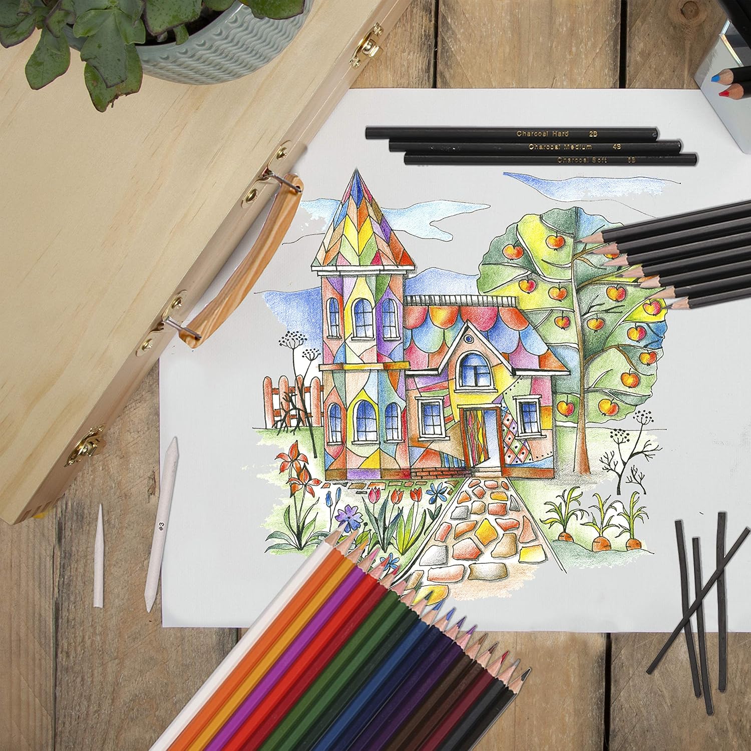 ARTISTIK Sketching Wooden Box Art Set including Mannequin - Image 5