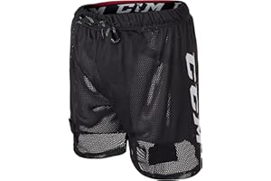 CCM Boy's Loose Fit Hockey Mesh Jock Shorts with Sock Tabs Size Junior Sports