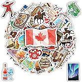 BETANAS 100 Pcs Canada Travel Stickers Pack Nature Food Canadian Sticker Vinyl Waterproof Funny Car Decals Decor Water Bottles Scrapbook Hard Hat Toronto Gift for Men Women