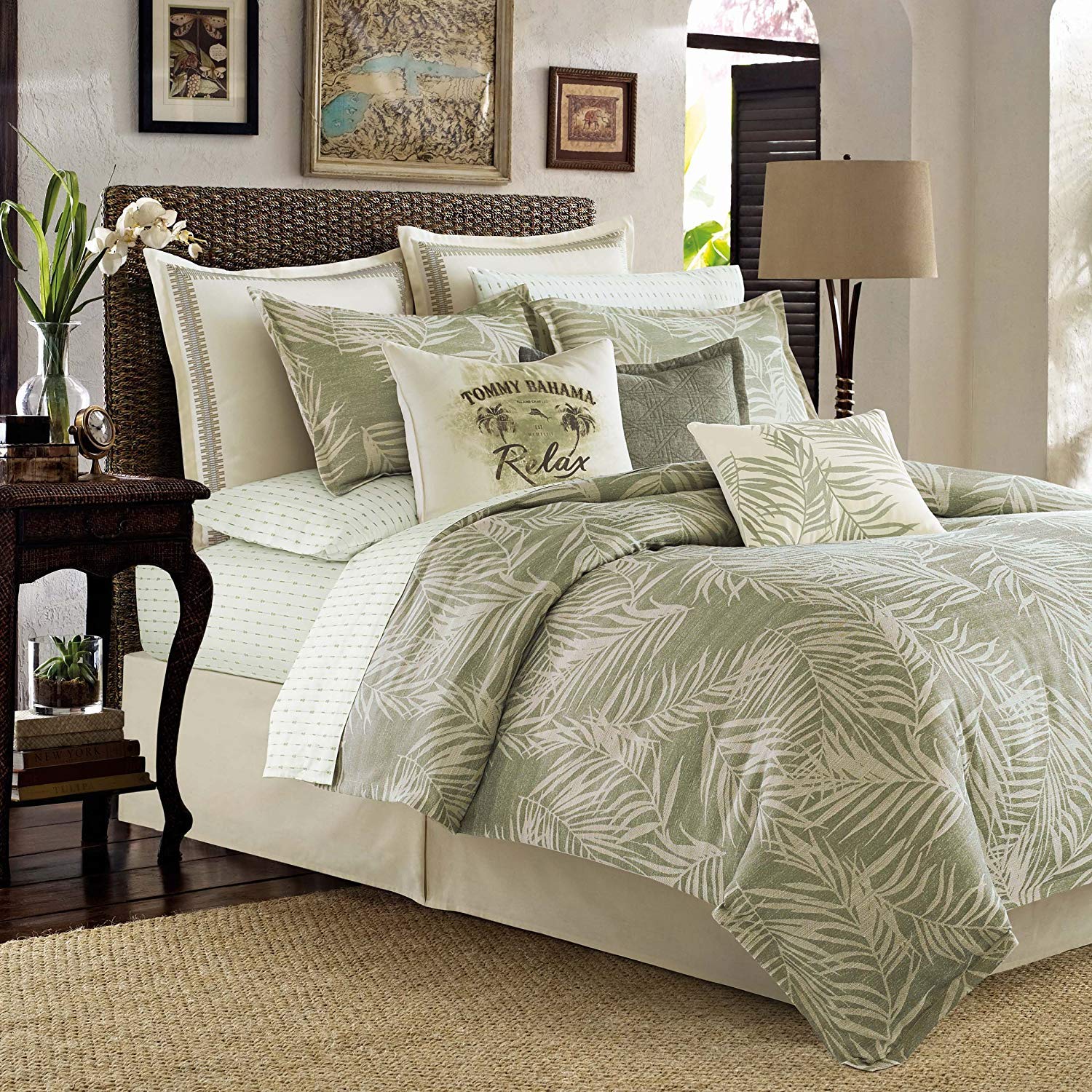 Amazon Com K U P 4 Pc Green Beautiful Comforter Set Cal