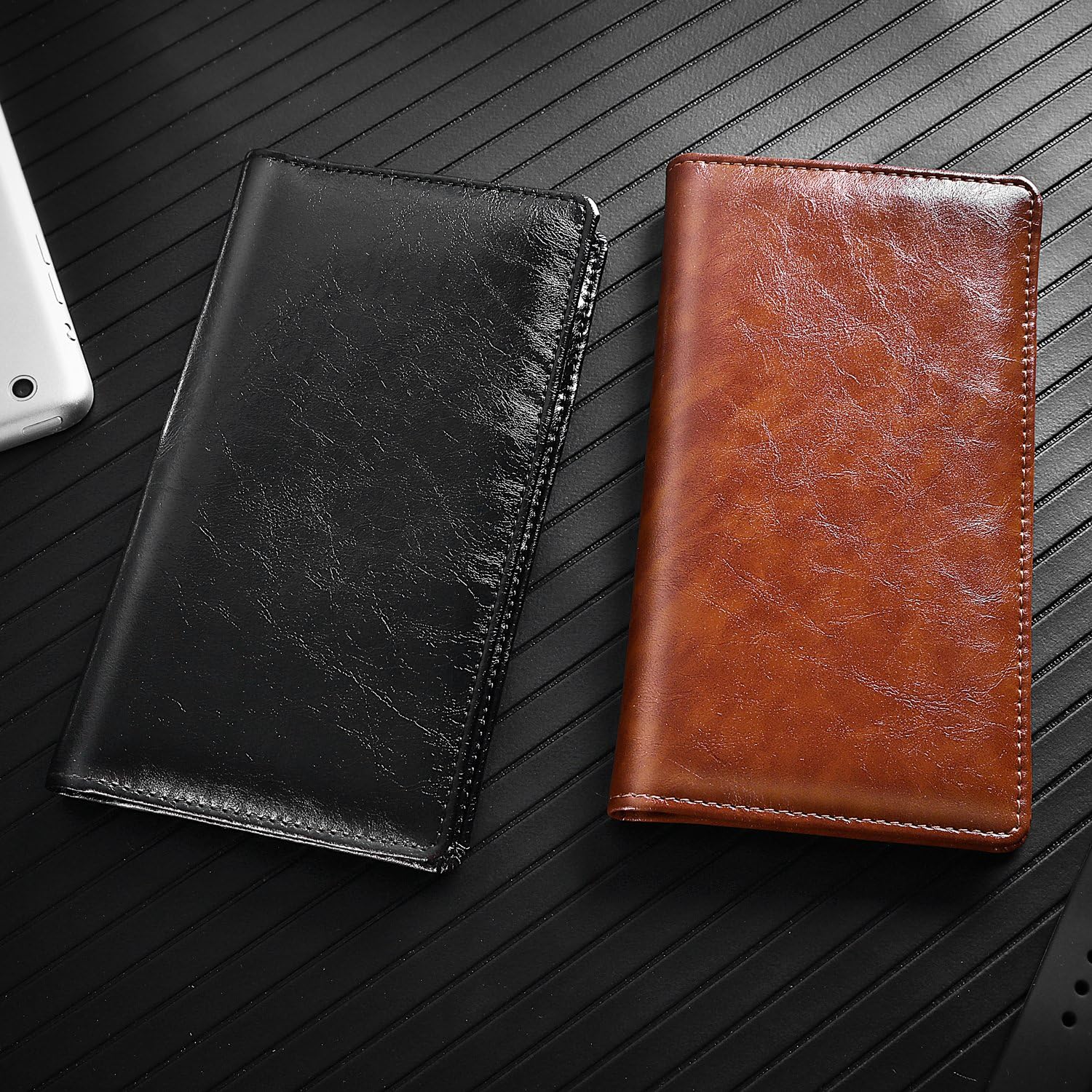 Leather Checkbook Cover Holder with Free Divider-Right and Left Handed Design Checkbook Cover case for Men&Women at  Women’s Clothing store