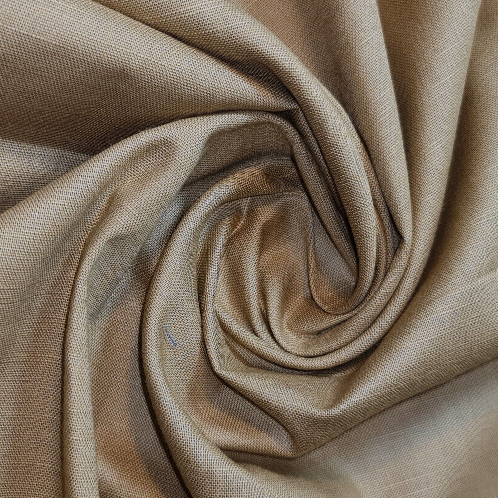 100% Cotton Rich Linen Poplin Dress Craft Fabric Material 58'' - 150 cm Wide Sold As 1 Meter Pre - Cut Lengths (Available in 13 Colours) (Beige), (IN10)