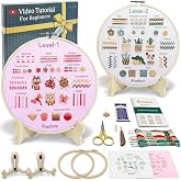 Bradove Beginner Embroidery Kit for Adults and Kids | Hand Embroidery Kit for Beginners with Patterns, Learn to Embroider Kit Adult Beginner, Stitches Practice, Learn to Sew