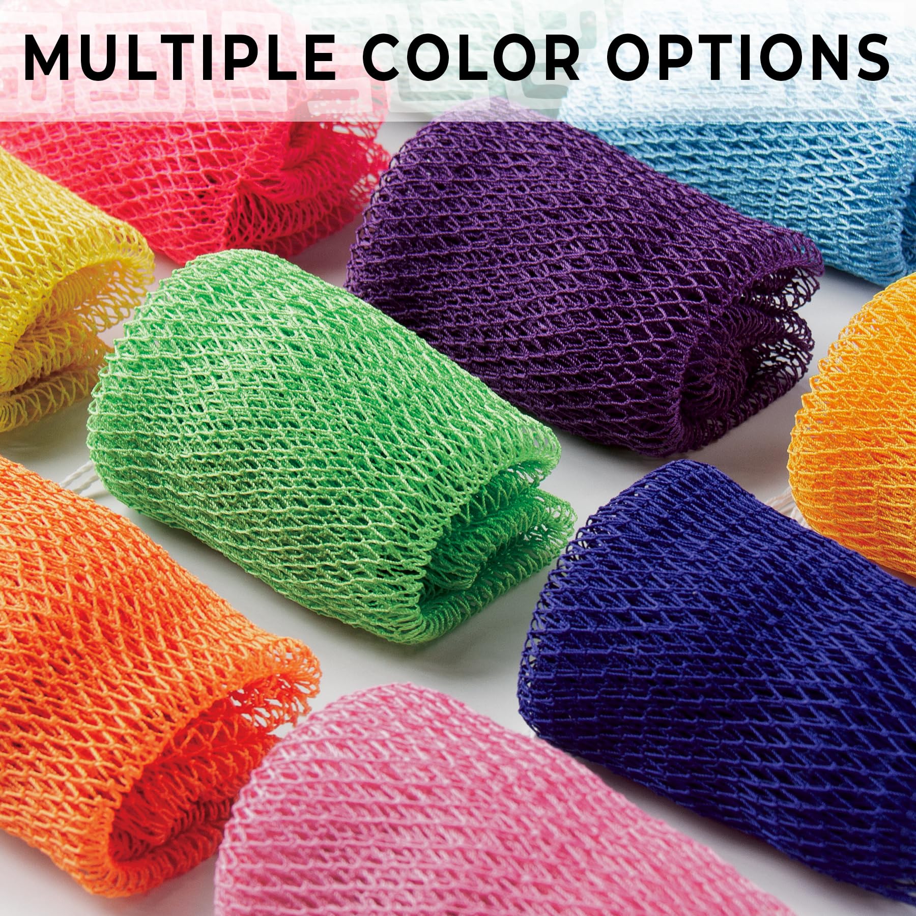 African Net Sponge Authentic - Exfoliating Back Scrub Bath Sponge with Knots - Afro Scrub Body Scrubber Exfoliator Washcloth - African Body Care Daily Use Shower Essentials