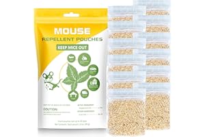 X-PEST Mouse Deterrent Pouches 12 Packs, All Natural Plant Powered to Repel Mice, Rats, Squirrels, Keep Pests Out from Indoor Car RV Boat Garage Cabin