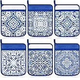 Hushee 6 Pcs White and Blue Pot Holders for Kitchen Chinoiserie Pot Holder Farmhouse Boho Potholders Spring Hot Pads for Kitchen Resistant Oven Mitts Baking Cooking Pocket Potholders for Women Gifts