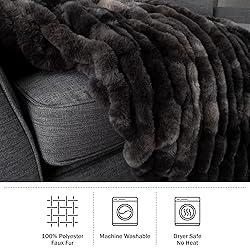 Lavish Home Oversized Ruched Faux Fur Blanket