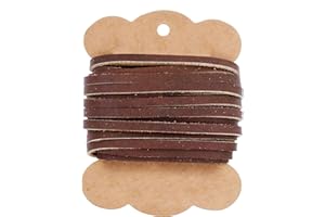 Mandala Crafts Espresso Brown Leather Cord for Jewelry Making - 8.5 Yds 2mm Leather Strips for Crafts Braiding - Flat Genuine Leather Cord String Straps for Leather Boot Laces