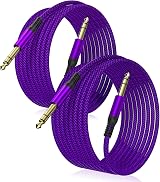 Elebase 1/4 Inch TRS Instrument Cable 3M 2-Pack Straight 6.35mm Jack