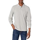 Amazon Essentials Long-Sleeve Polo Shirt for Men, Slim Fit Pique