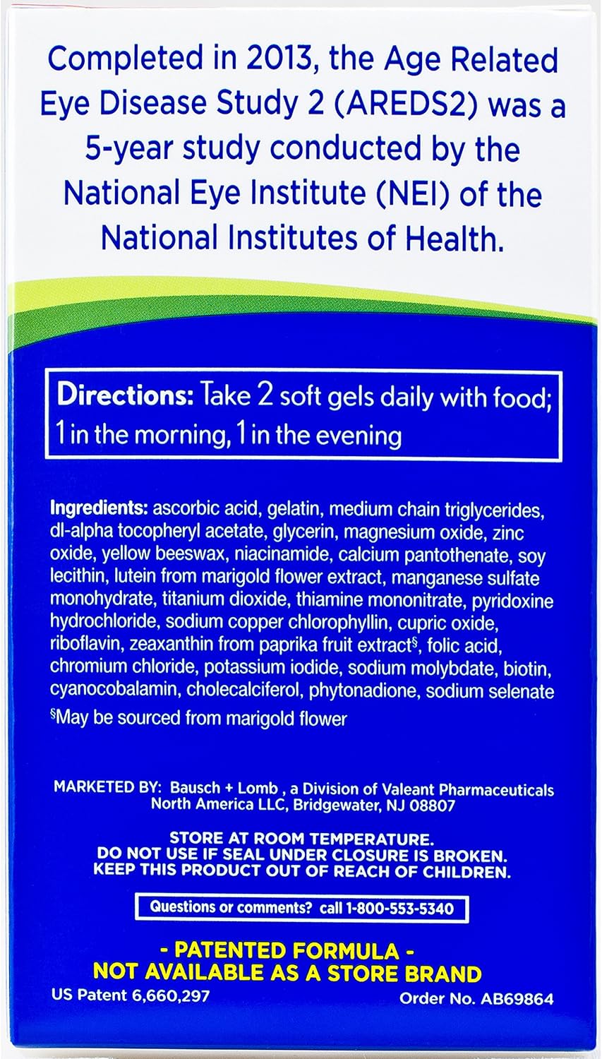 PreserVision AREDS 2 Plus Multivitamin Vitamin and Mineral Supplement, Soft Gels, 100 Count : Health & Personal Care