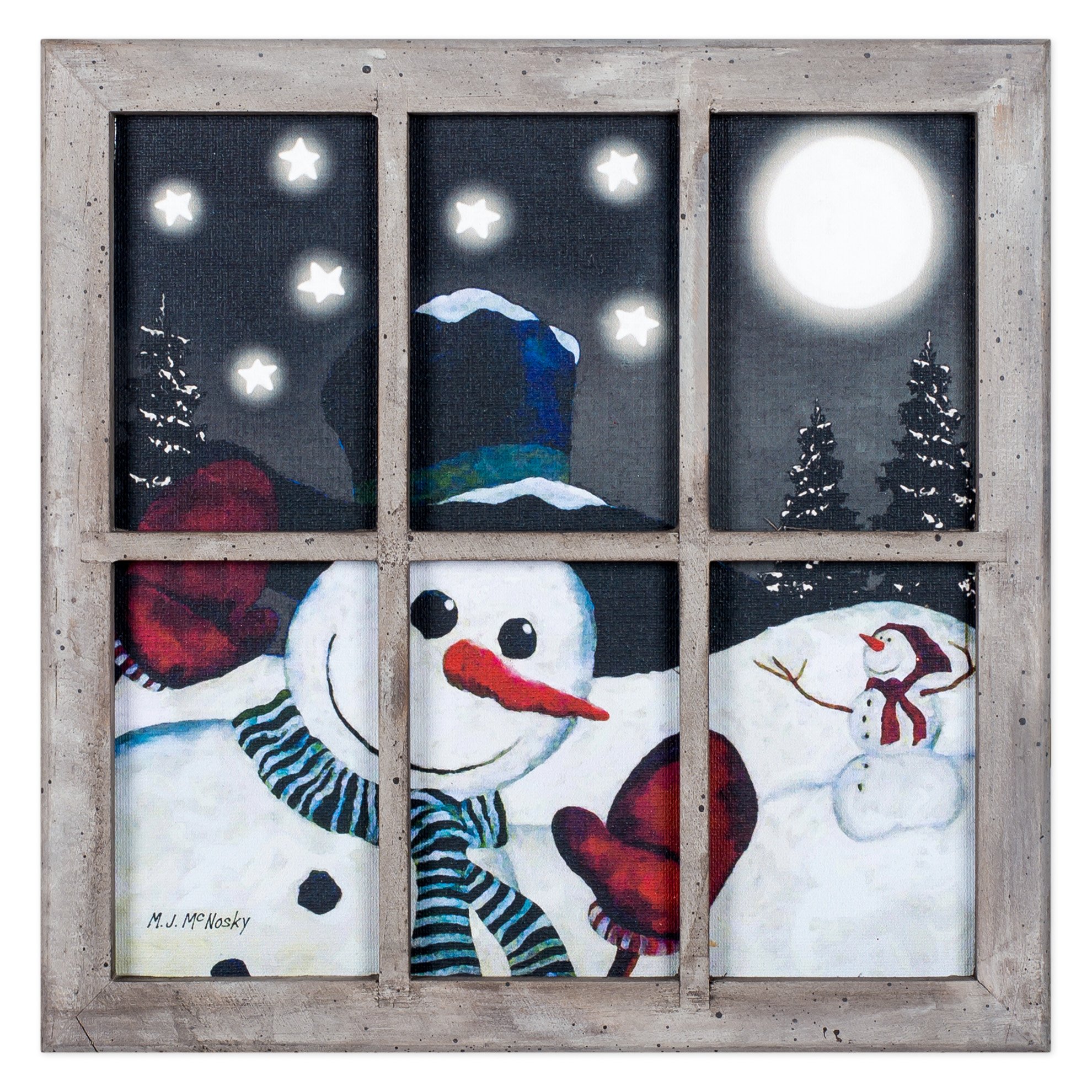 Window Peeking Snowman LED Lightup 10 x 10 inch Christmas