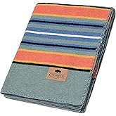 Chubbuck 100% Wool Blanket Camping (60" x 84") - Large Warm Blanket for Camping, Emergency, Outdoor Concerts and Home Use - Fire Retardant, Soft and Warm Blankets for Winter (Glacier)