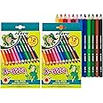 JOLLY X-Big Jumbo Colored Pencils; Set of 24 (2-pack of 12), Perfect for Special Needs, Art Therapy and Early Learners, Multicolor