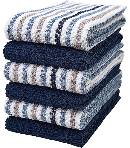 DII Everyday Geschirrtuch-Set Urban Stripe – 3 Stück, 50,8 X 76,2 Cm, Stonewash Blue