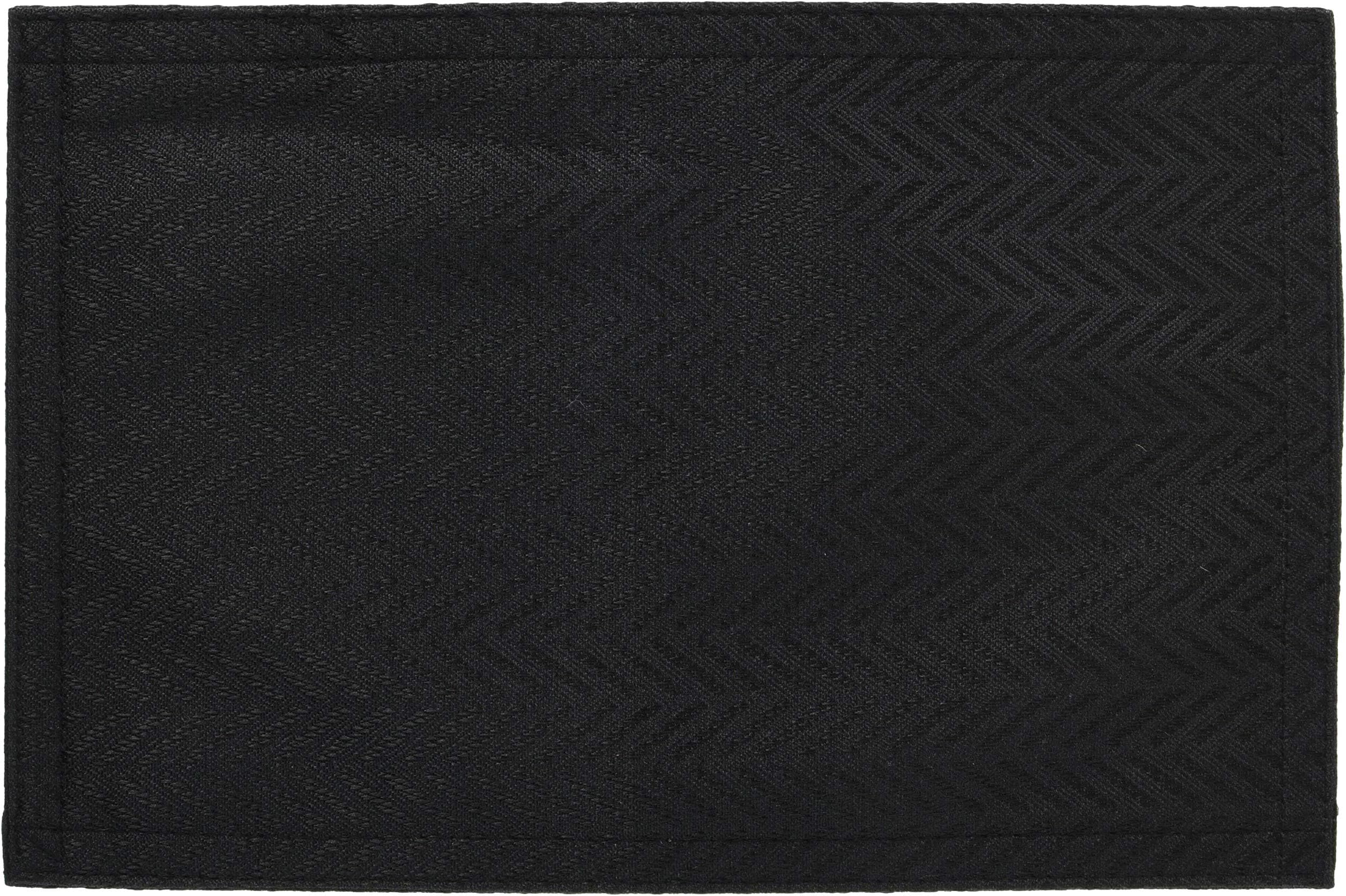 Cleib herringbone pattern and water-repellent tea mat 4 piece sets about 20x30cm black FS006