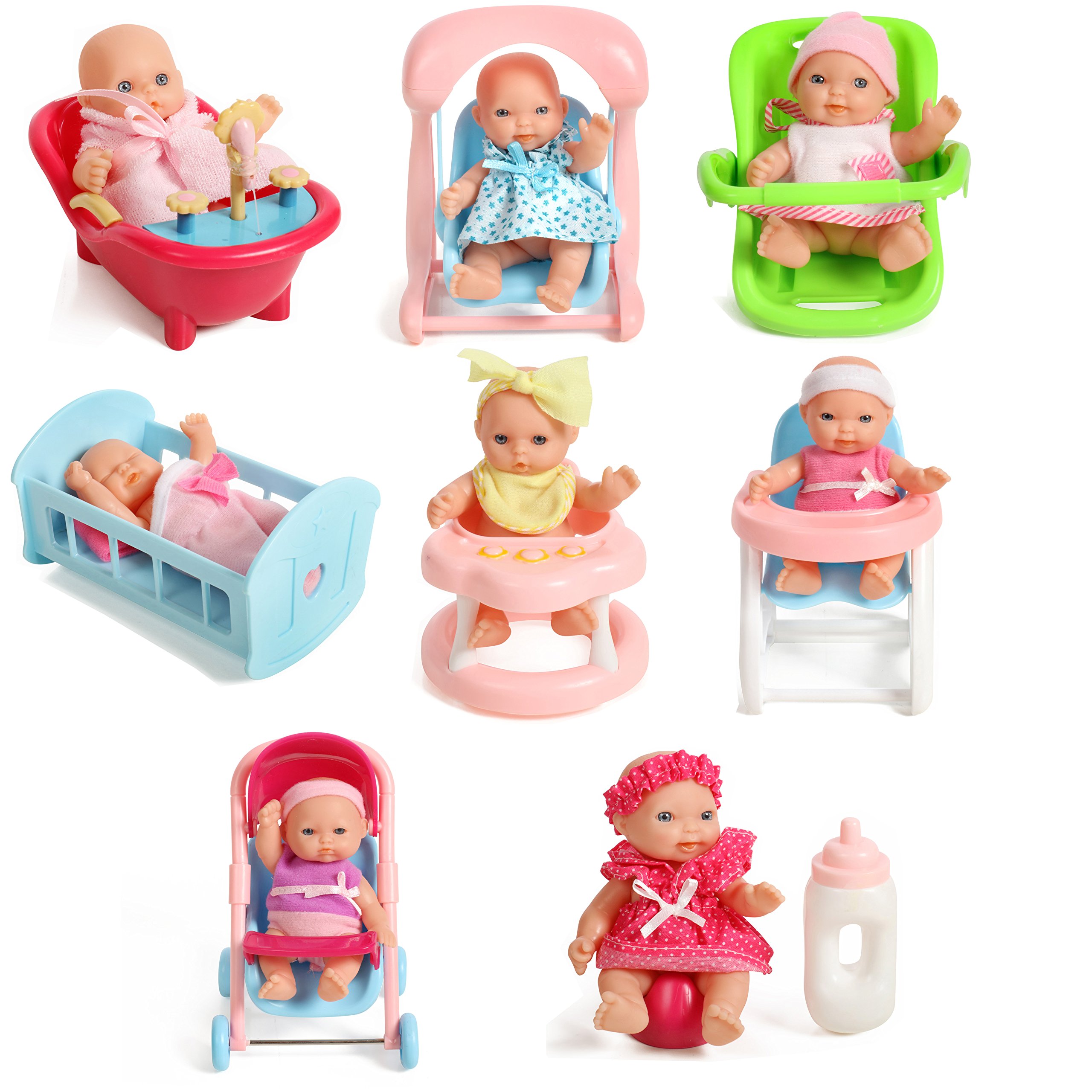 baby doll crib high chair set