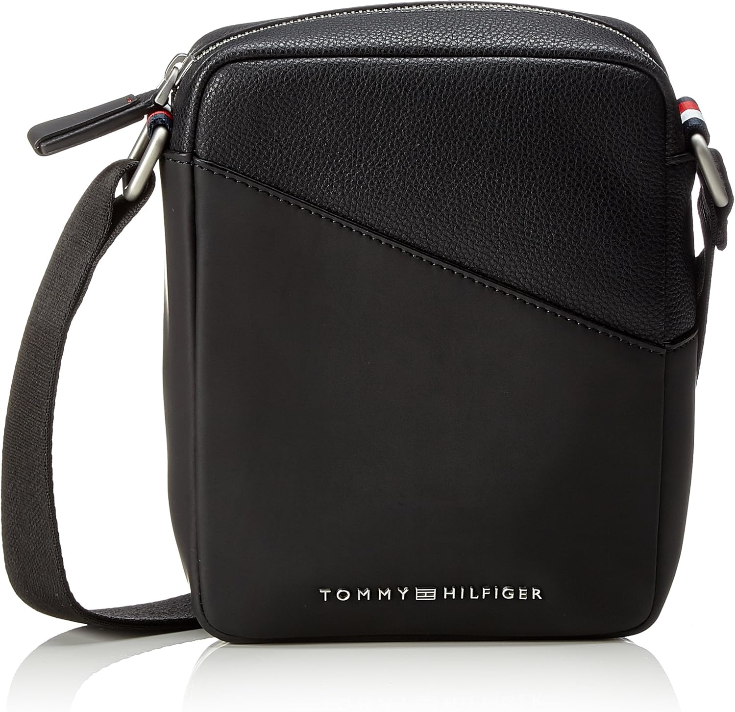 Tommy Hilfiger Th Diagonal Mini Reporter, Men’s Shoulder Bag, Black